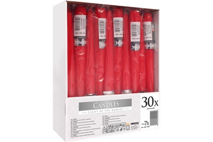 30LU JELATİNLİ ŞAMDAN MUM KIRMIZI resmi