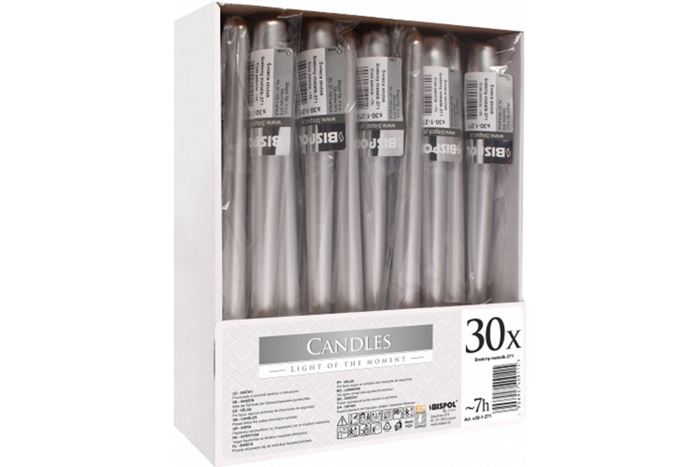 30LU JELATİNLİ ŞAMDAN MUM SİLVER resmi