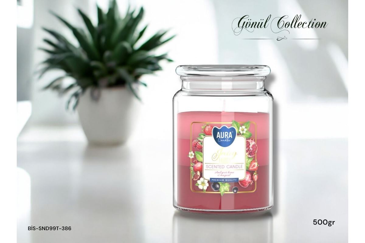 KAPAKLI KAVANOZ MUM FRUITS K:6 resmi