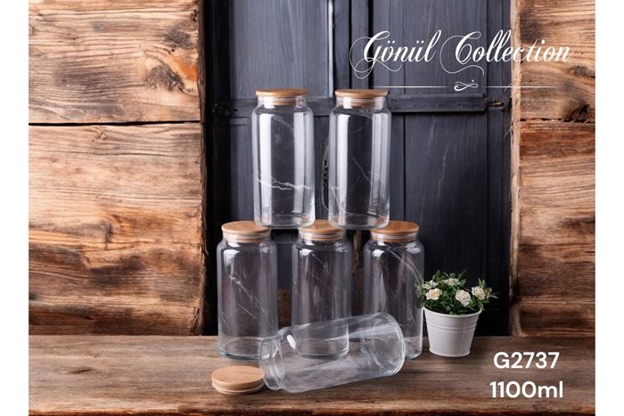 BAMBU KAPAKLI CAM KAVANOZ 1.1 LT resmi