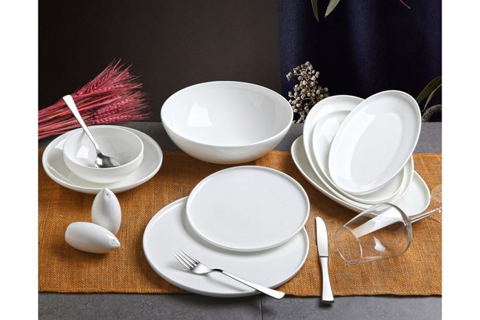 55 PARÇA SADE BONE CHINA YEMEK TAKIMI resmi