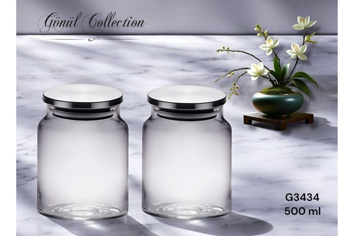 METAL KAPAKLI CAM KAVANOZ 0,50 LT resmi