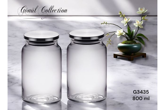 METAL KAPAKLI CAM KAVANOZ 0,80 LT resmi
