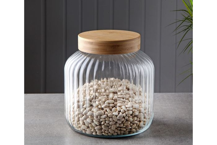 BAMBU KAPAKLI CAM KAVANOZ 3000ML resmi