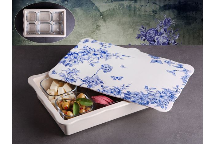 MELAMİN 6LI DİKDÖRTGEN KAHVALTILIK SPRING TIME resmi