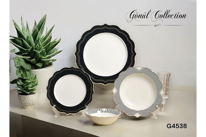 24 PARÇA STAR DESENLİ YEMEK TAKIMI resmi