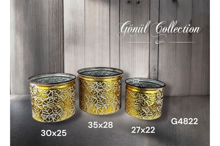 3LÜ METAL VAZO resmi