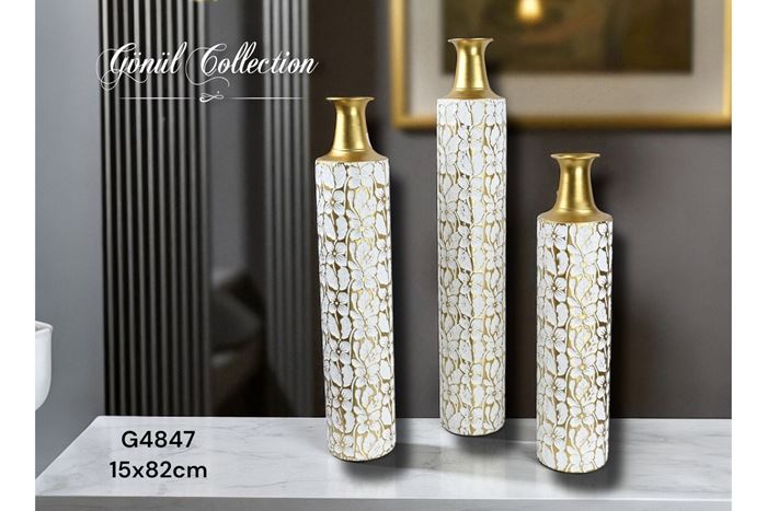 METAL DEKORATİF VAZO 14,5x82 resmi