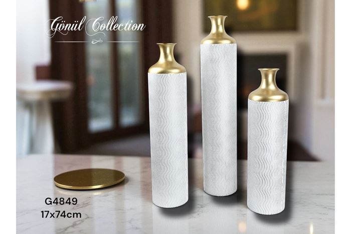 METAL DEKORATİF VAZO 16,5x74 resmi