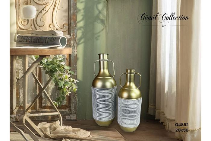 METAL DEKORATİF VAZO 20x56 resmi