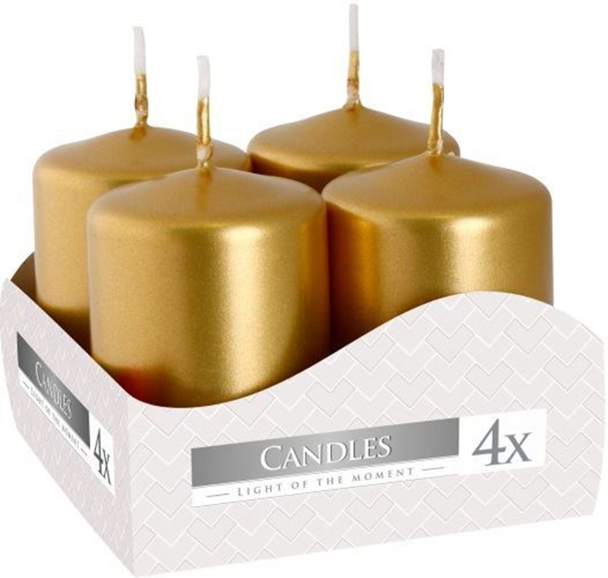 4LÜ SİLİNDİR MUM 40X60 GOLD resmi
