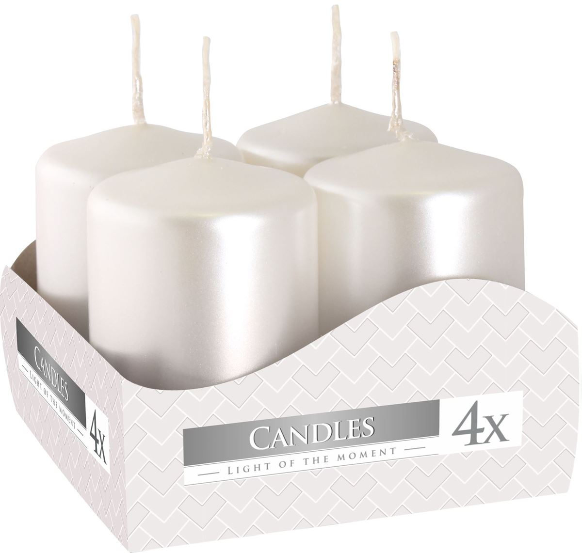 4LÜ SİLİNDİR MUM 40X60 BEYAZ İNCİ K:12 resmi