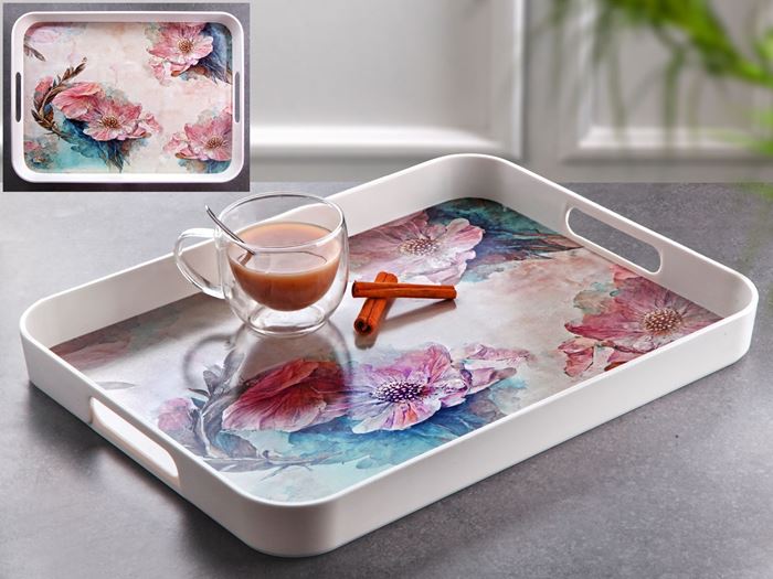 MELAMİN BÜYÜK TEPSİ PİNK (33X44) K:12 resmi