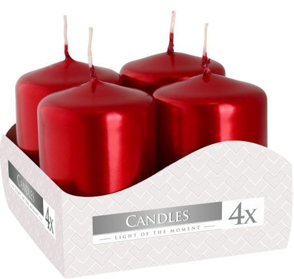 4LÜ SİLİNDİR MUM 40X60 RED METALİC K:12 resmi