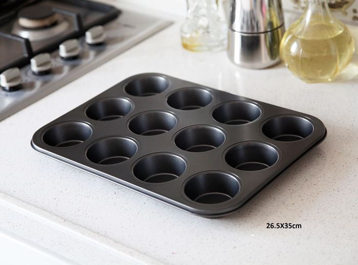 METAL 12Lİ MUFFİN KALIBI 35X26 resmi