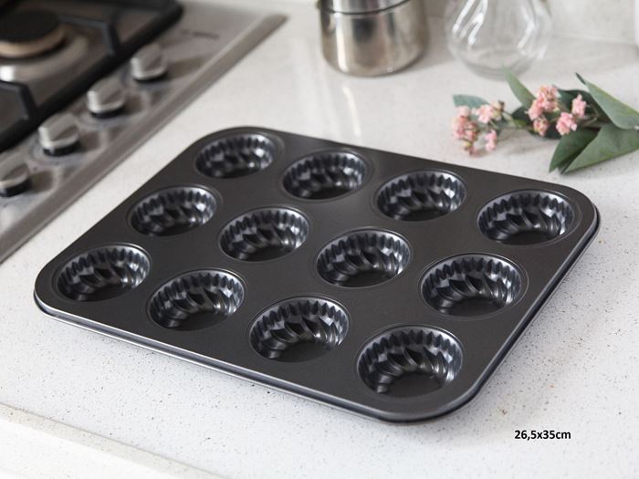 METAL 12Lİ MUFFİN KALIBI 35X26 resmi