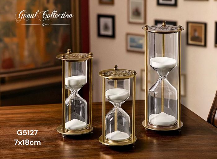 DEKORATİF CAM KUM SAATİ resmi