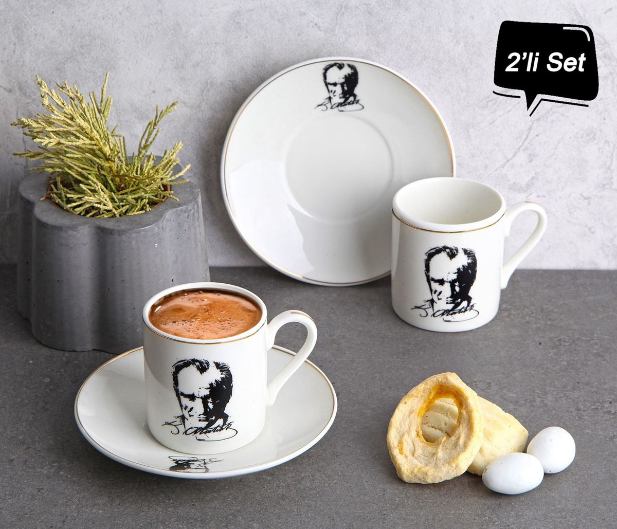 PORSELEN 2Lİ KAHVE SETİ resmi
