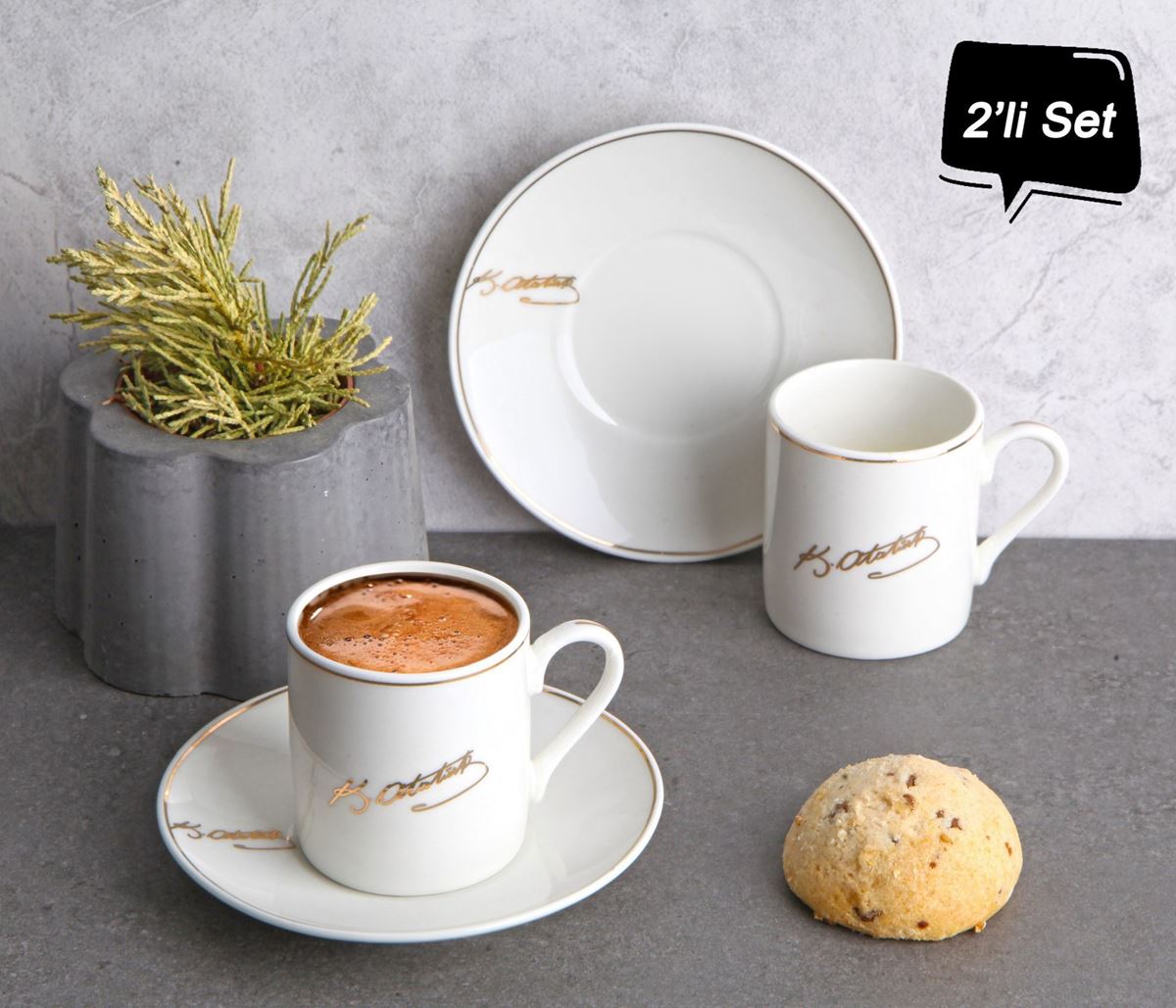 PORSELEN 2Lİ KAHVE SETİ resmi
