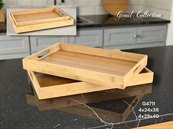 BAMBU 2Lİ TEPSİ resmi