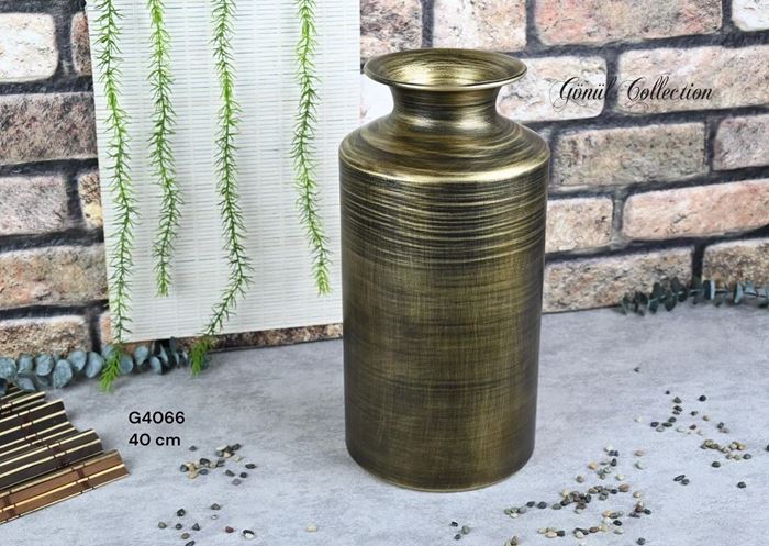 METAL VAZO 20X39.5CM SARI resmi