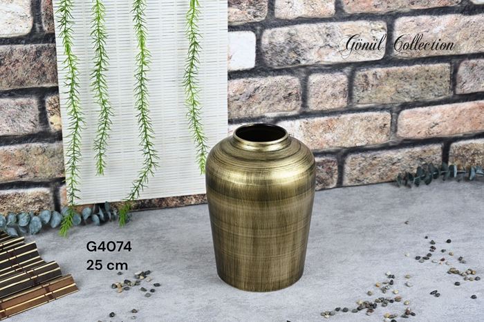 METAL VAZO 17X23CM SARI resmi