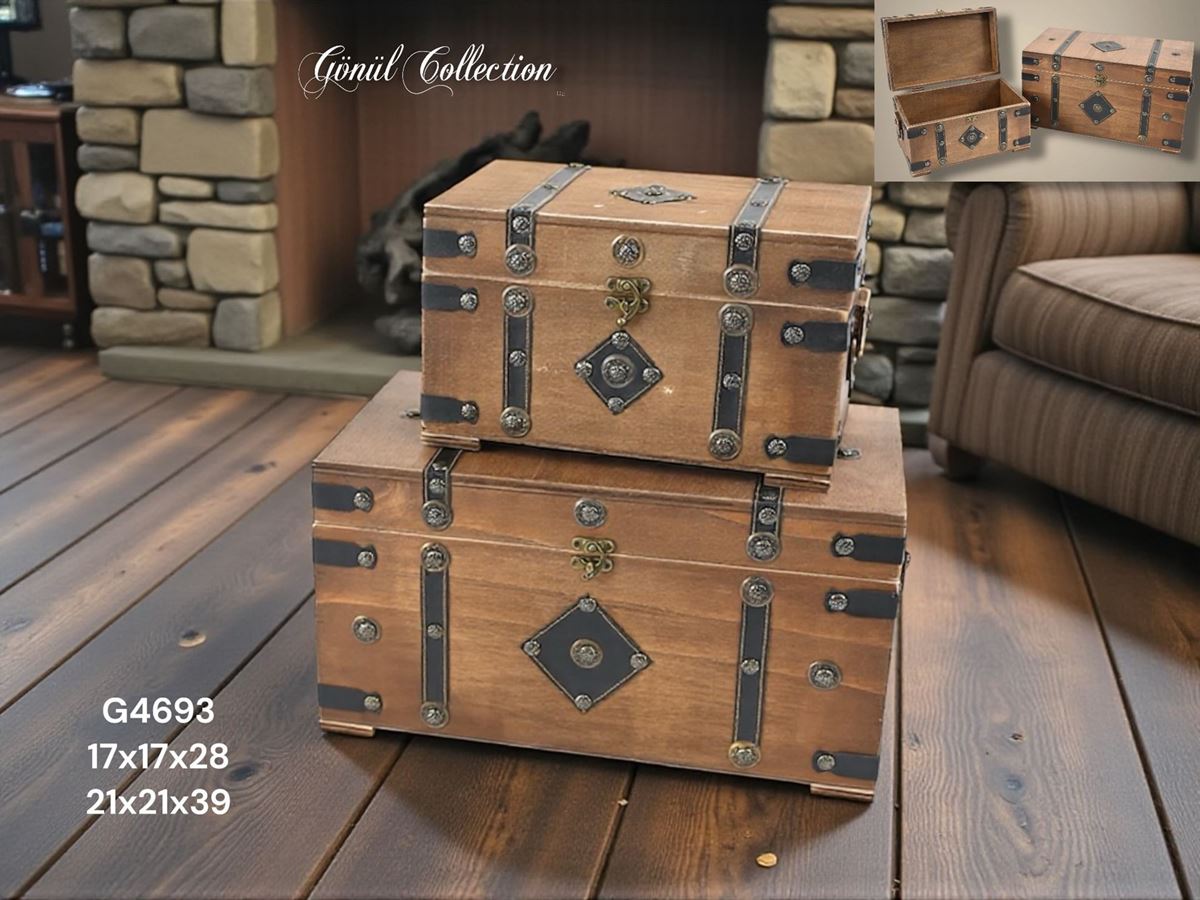 2Lİ AHŞAP SANDIK resmi