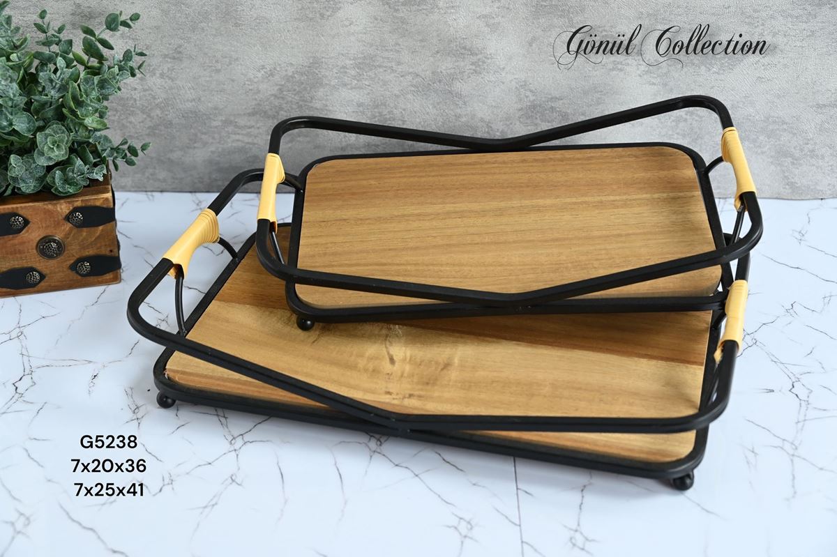 AHŞAP 2Lİ TEPSİ resmi