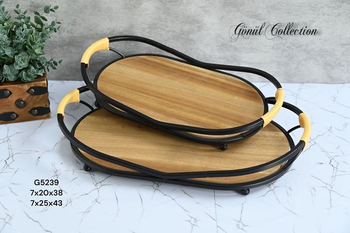 AHŞAP 2Lİ TEPSİ resmi