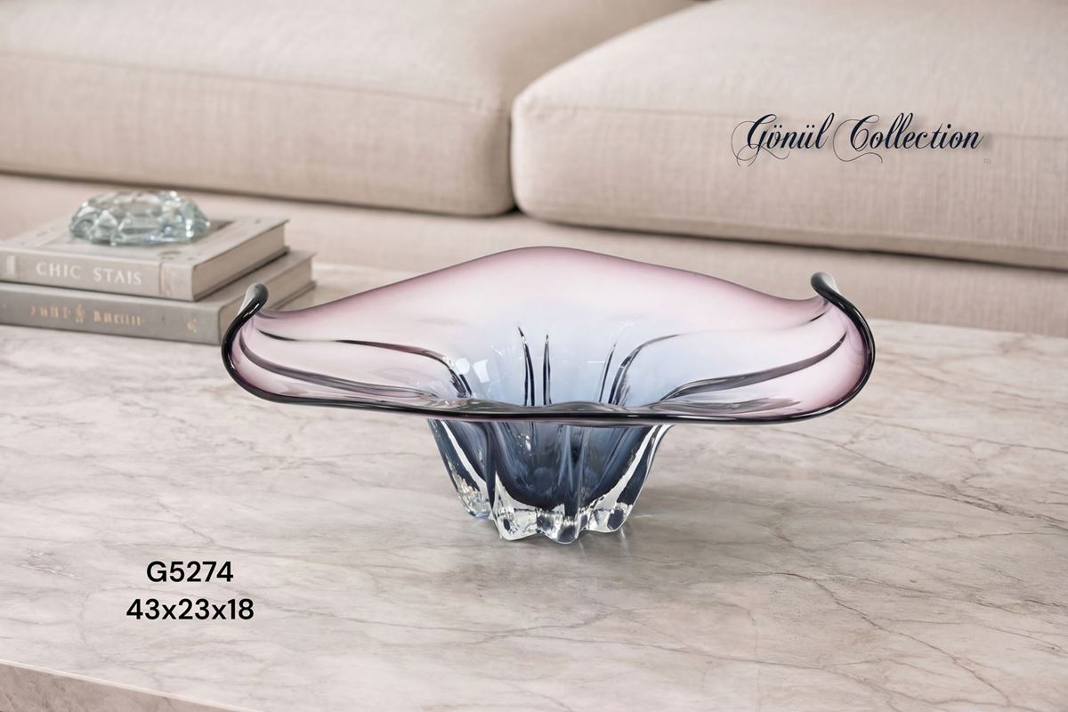 DEKORATİF CAM EŞYA 43X23X18CM resmi