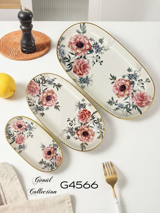 MAGNOLYA 3LÜ KAYIK TABAK resmi