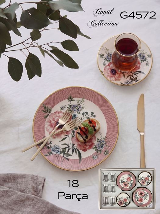 MAGNOLYA ÇAY & PASTA SETİ resmi