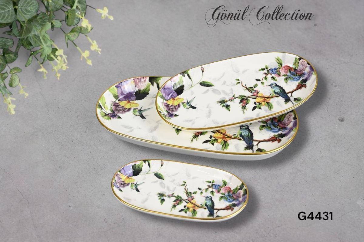 FLORE 3LÜ KAYIK TABAK resmi