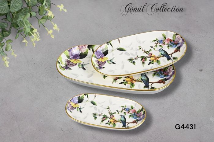 FLORE 3LÜ KAYIK TABAK resmi