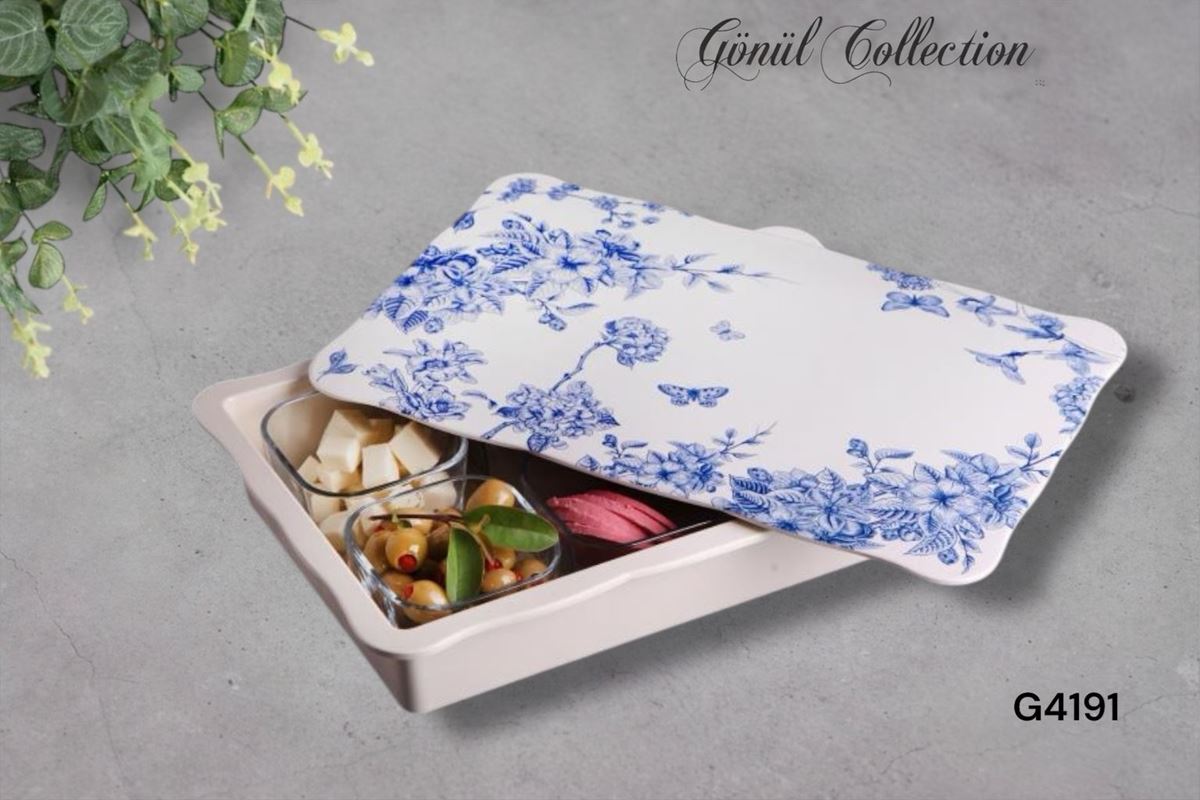 MELAMİN 6LI DİKDÖRTGEN KAHVALTILIK SPRING TIME resmi