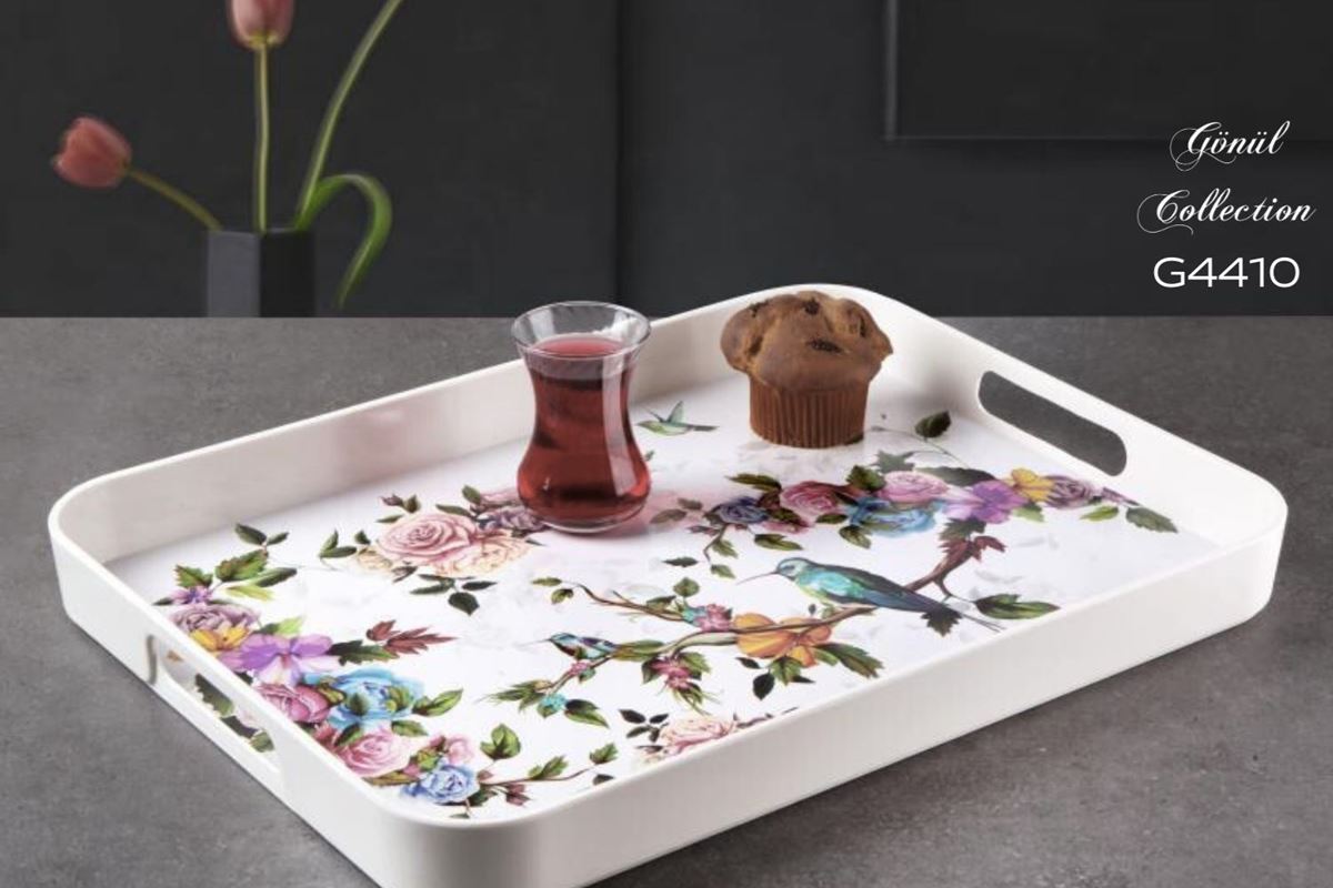 MELAMİN BÜYÜK TEPSİ FLORE (33X44) resmi