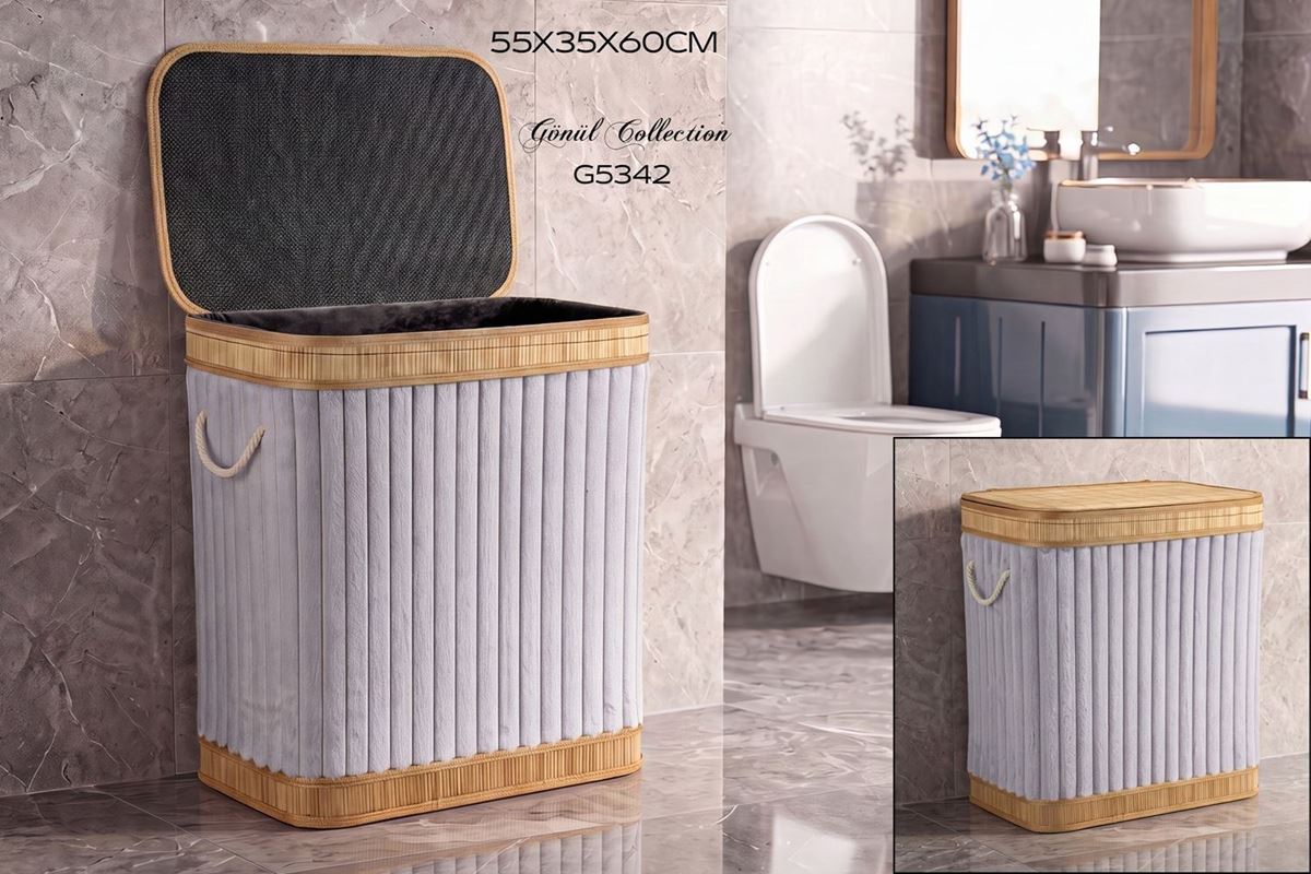 BAMBU ÇAMAŞIR SEPETİ 52X32X60 resmi