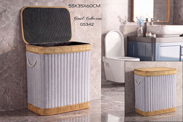 BAMBU ÇAMAŞIR SEPETİ 52X32X60 resmi