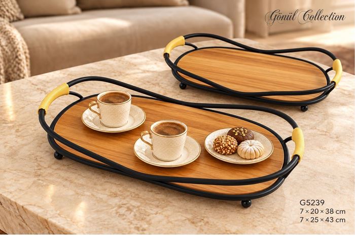 AHŞAP 2Lİ TEPSİ resmi