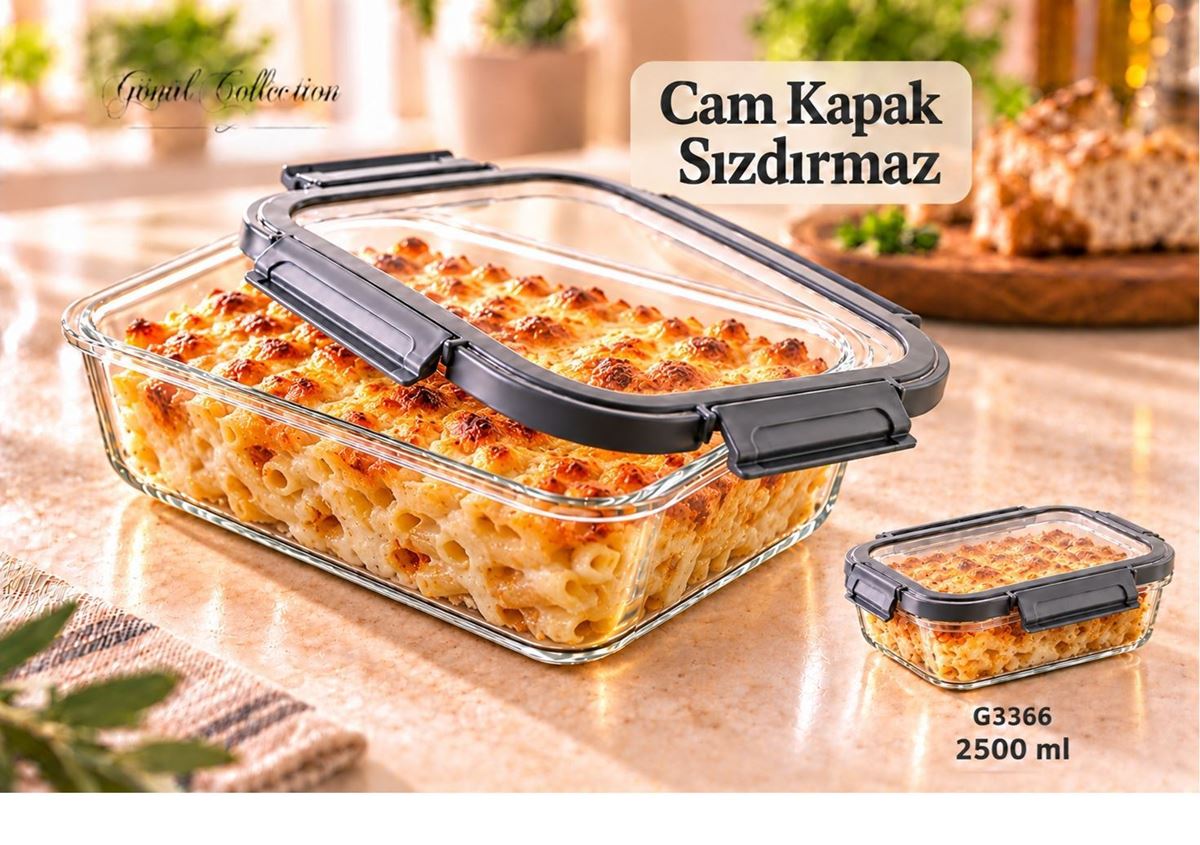 2500ML BOROSLİCATE CAM SAKLAMA KABI resmi
