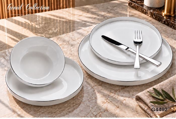 24 PARÇA SILVER YEMEK TAKIMI resmi